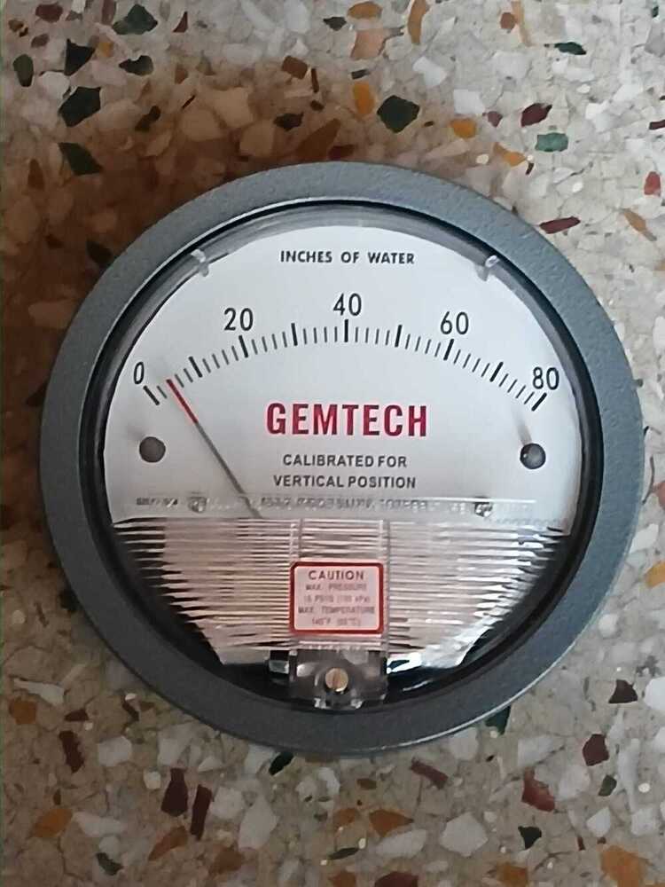 G2080 Gemtech Differential Pressure Gauge Range 0-80 Inch Wc