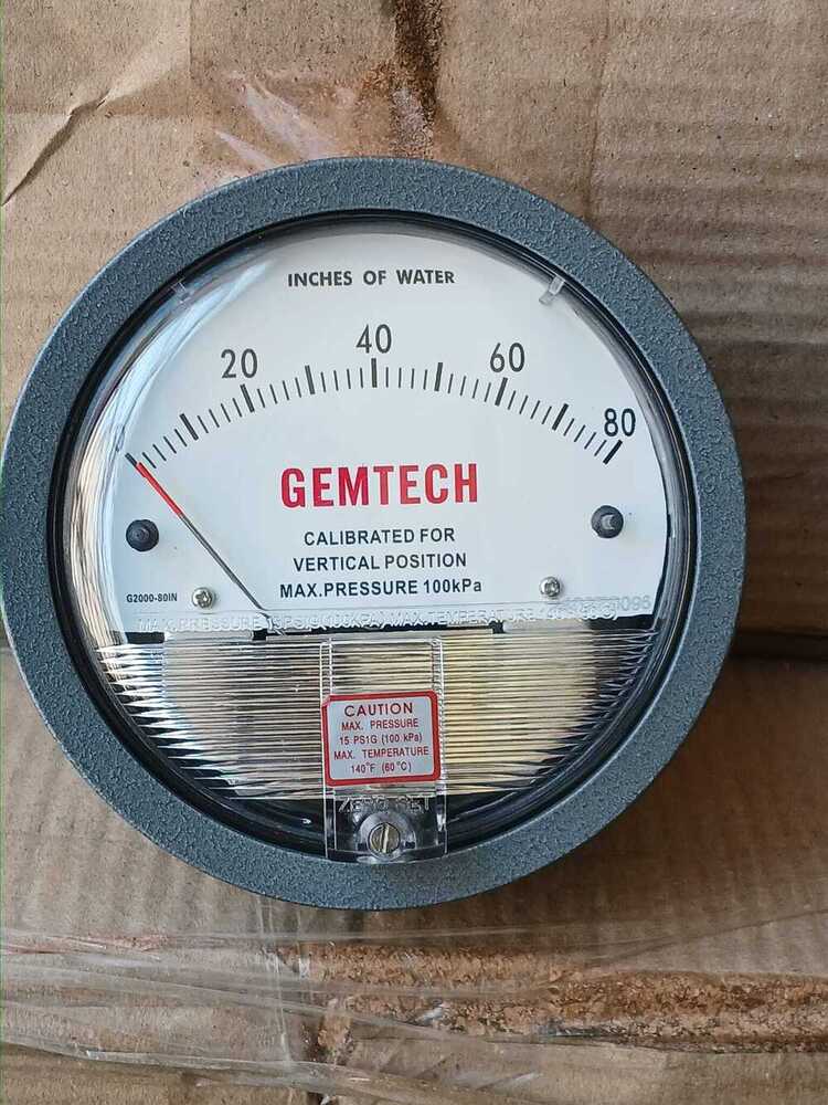 G2080 Gemtech Differential Pressure Gauge Range 0-80 Inch Wc