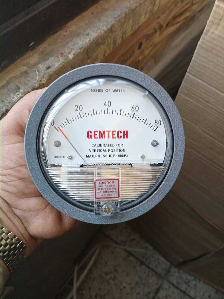 G2080 Gemtech Differential Pressure Gauge Range 0-80 Inch Wc