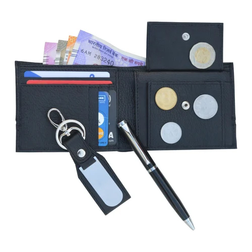 2-in-1 Gift Combo Of Key Ring And Pen - Color: Black