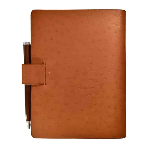 Premium Undated Organizer With Metal Pen - Color: Brown