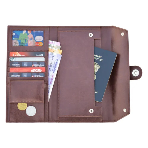 Passport Currency And Document Holder - Color: Black