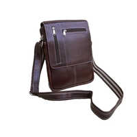 Brown Genuine Leather Cross Shoulder Sling Bag