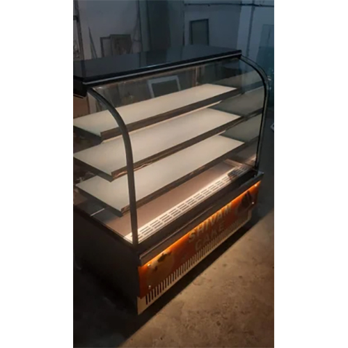 Bakery Display Counter - Stainless Steel, 4 Foot Height, Polished Silver Finish | Elegant Showcase for Baked Goods in Cafes & Restaurants