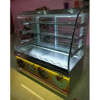 Curved Glass Display Counter - Color: Silver