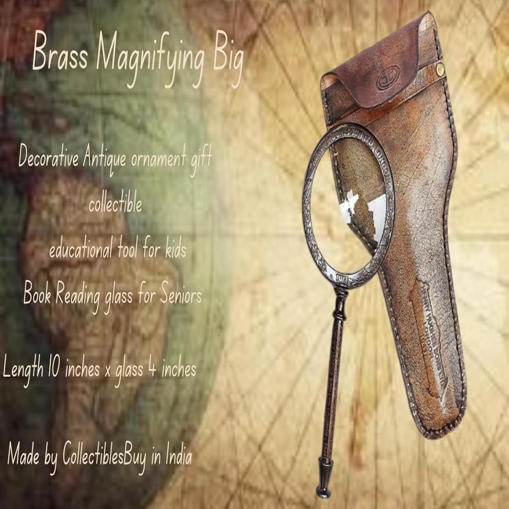 Magnifying Glass With Leather Storage Case, Handmade Magnifying Lance, Vintage Look, Antique Style - Features: Good Quality