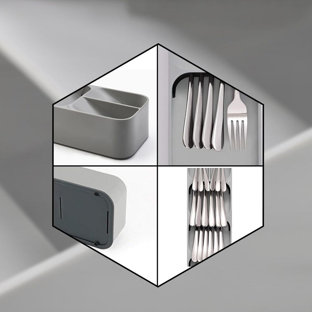 Cutlery Tray Tableware Organizer Kitchen Drawer Tray Knife Spoon Storage Box Non-slip Base - Feature: Good Quality