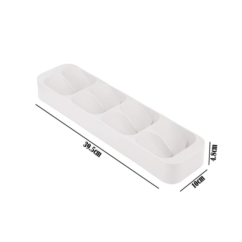 Spice Insert Drawer, Countertop 8 Grids Spice Rack Dining, Spice Storage For Kitchen |39.5 X 10 X 4.8 Cm | White | Plastic, Tiered Shelf - Feature: Eco-friendly