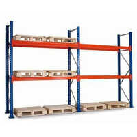 Industrial Pallet Rack System - Color: Orange & Blue