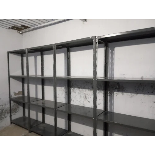 Mild Steel Slotted Angle Rack - Color: Grey