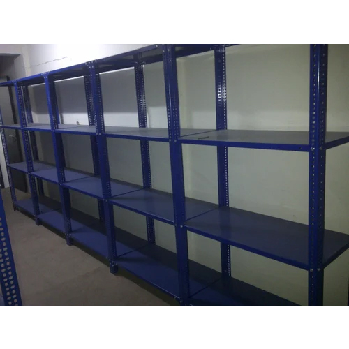 7 Feet Slotted Angle Rack - Color: Blue