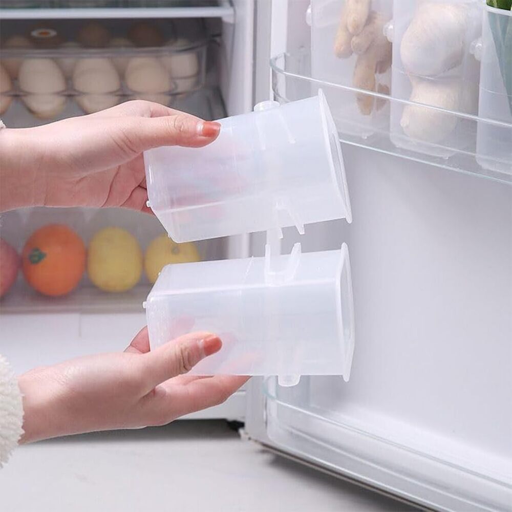 Plastic Storage Containers, Detachable Food Refrigerator Organizer (Set Of 4 Pcs, 11 X 8 X 5 Cm, Transparent) - Artwork: Handmade
