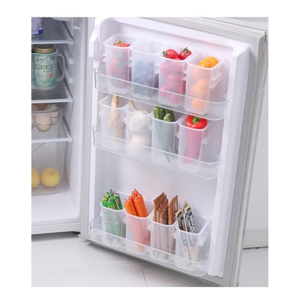 Plastic Storage Containers, Detachable Food Refrigerator Organizer (Set Of 4 Pcs, 11 X 8 X 5 Cm, Transparent) - Artwork: Handmade