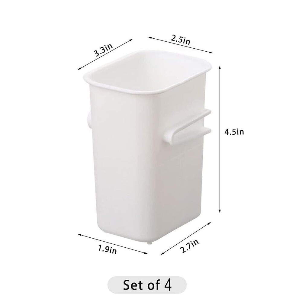 Plastic Storage Containers, Detachable Food Refrigerator Organizer (Set Of 4 Pcs, 11 X 8 X 5 Cm, White) - Feature: Eco-friendly
