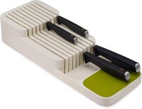2 Tier Knife Kitchen Drawer Organizer |39 X 14.3 X 7.5 Cm | Plastic| Green-white - Feature: Eco-friendly
