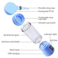 MEELANA Portable Electric USB Juice Maker Juicer Bottle