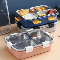 Lunch Box 3 Compartment Lemapk-proof Bpa Free Stainless Steel - Smooth Inner Surface, Thermal Technology, Dishwasher Safe, Easy To Clean