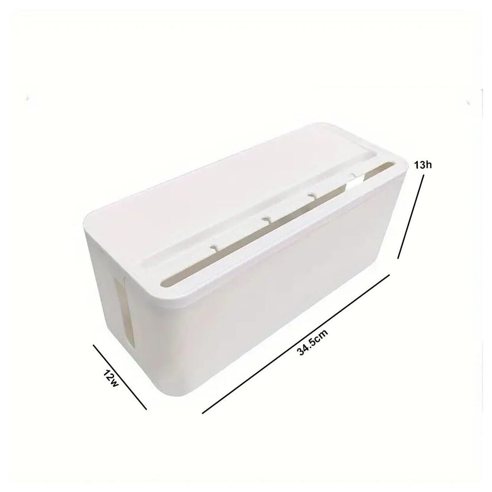 Cable Management Box Cord Organizer Can Manage Hide Plugs Wires Power Strips Usb Hub Router Tv Computer Desk Cable For Home And Office - Color: White