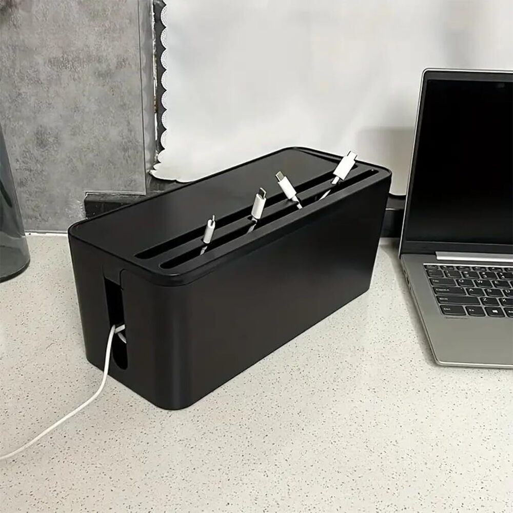 Cable Management Box Cord Organizer Can Manage Hide Plugs Wires Power Strips Usb Hub Router Tv Computer Desk Cable For Home And Office Black - General Use: Yes
