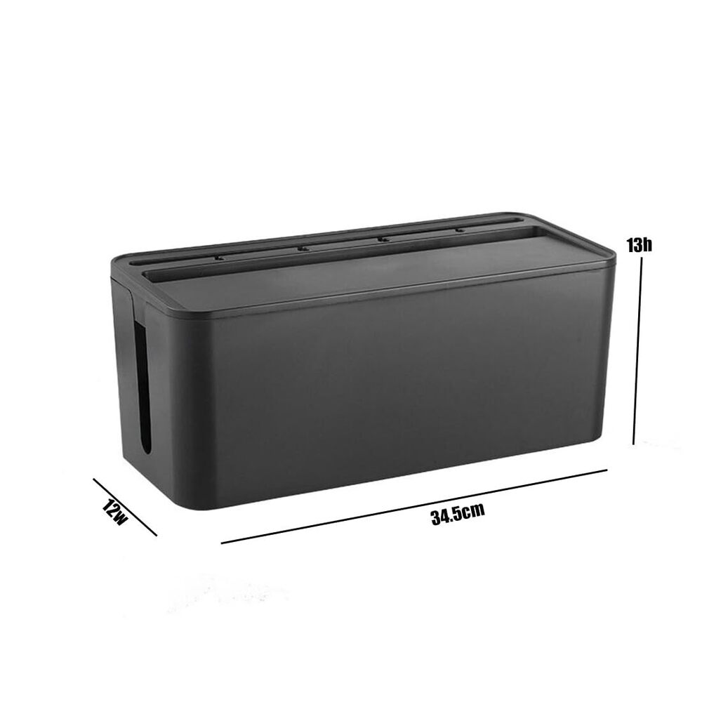 Cable Management Box Cord Organizer Can Manage Hide Plugs Wires Power Strips Usb Hub Router Tv Computer Desk Cable For Home And Office Black - General Use: Yes