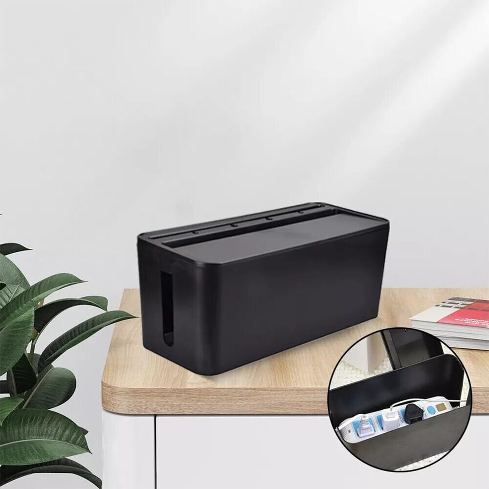 Cable Management Box Cord Organizer Can Manage Hide Plugs Wires Power Strips Usb Hub Router Tv Computer Desk Cable For Home And Office Black - General Use: Yes