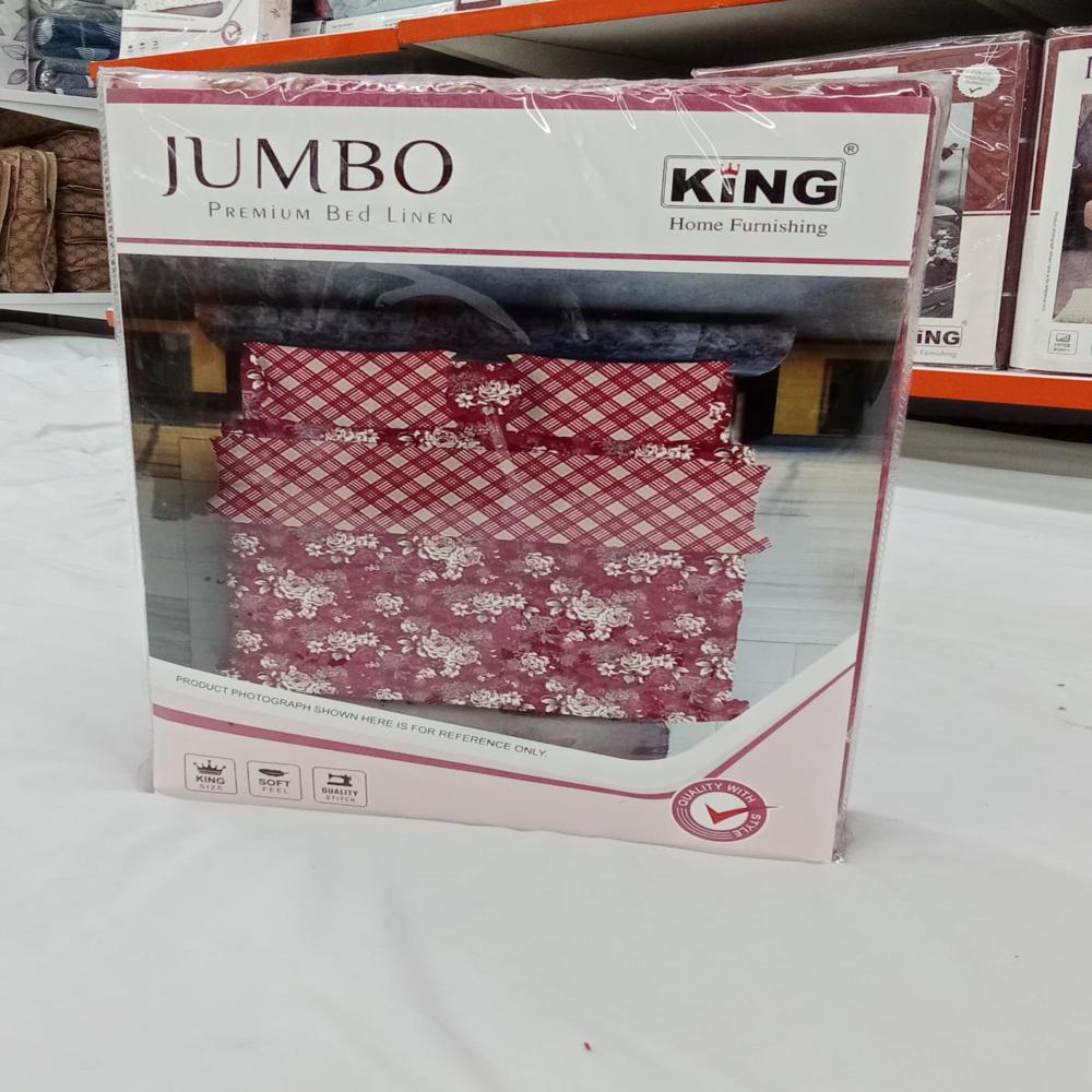 JUMBO XXL (1+2) BEDSHEET - 100% Pure Cotton, Skin-Friendly Comfort | Soft, Dust-Mite Resistant, Perfect for a Relaxing Sleep Experience