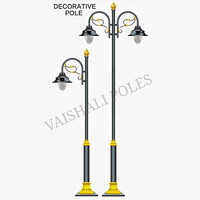 Decorative Lighting Pole - Galvanized Iron, 3-8mm Thickness, Cool White Color | Single-arm Design, Polished Surface, Energy-efficient Led Lighting