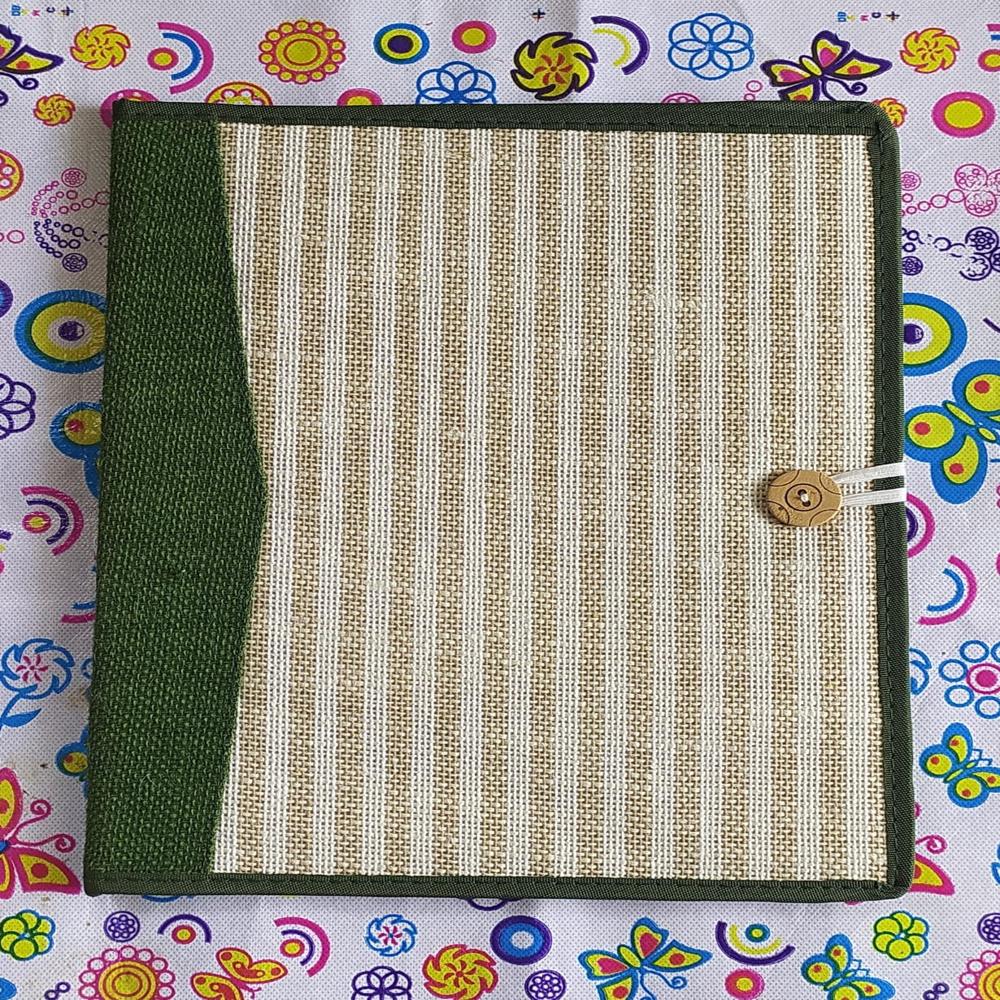 Jute Fille Folder - Multi-color, 10x14 Inches | Customized Design, Logo, Zipper Top Closure And Handle, Ideal For Gifts
