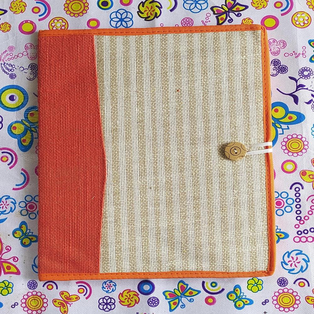 Jute Fille Folder - Multi-color, 10x14 Inches | Customized Design, Logo, Zipper Top Closure And Handle, Ideal For Gifts