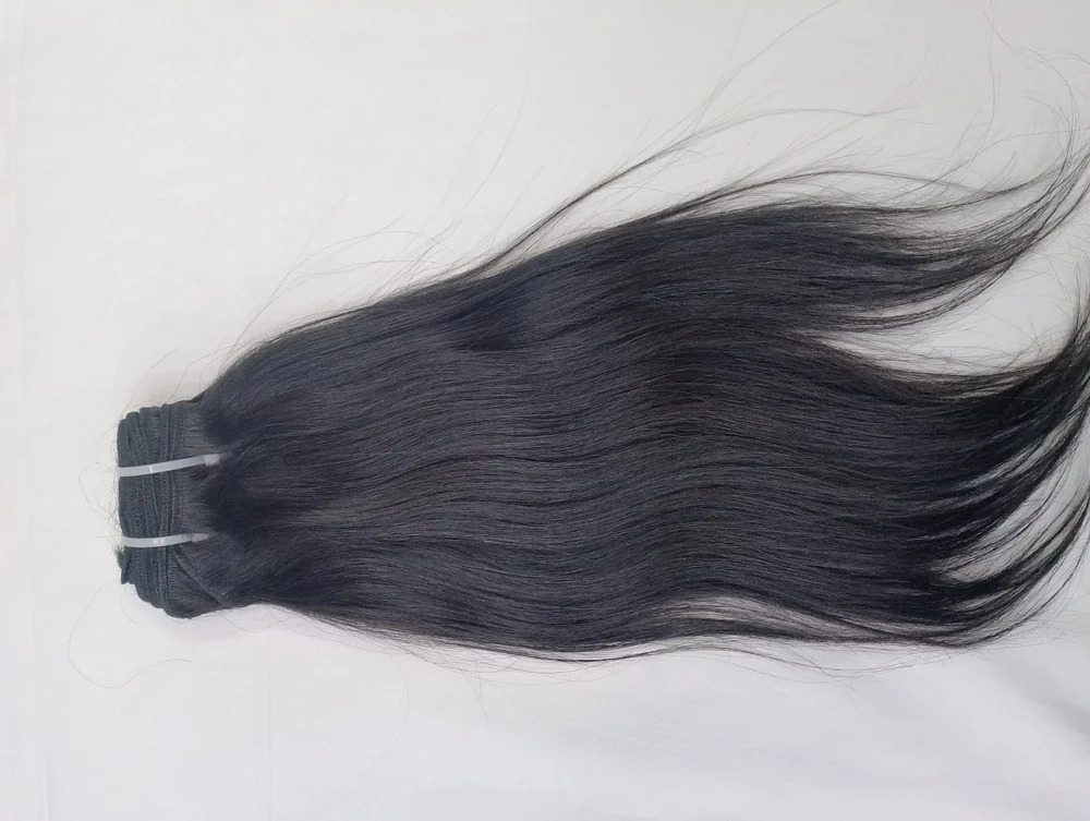 Silky Straight Human Hair Bundles Indian Weft Hair Extension Sew In Weave