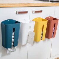 Plastic Wall Mount Grocery Bag Tissue Paper Dispenser Storage Box, 17 X 8 X 27 Cm | Multicolor - Application: Multiple Usage