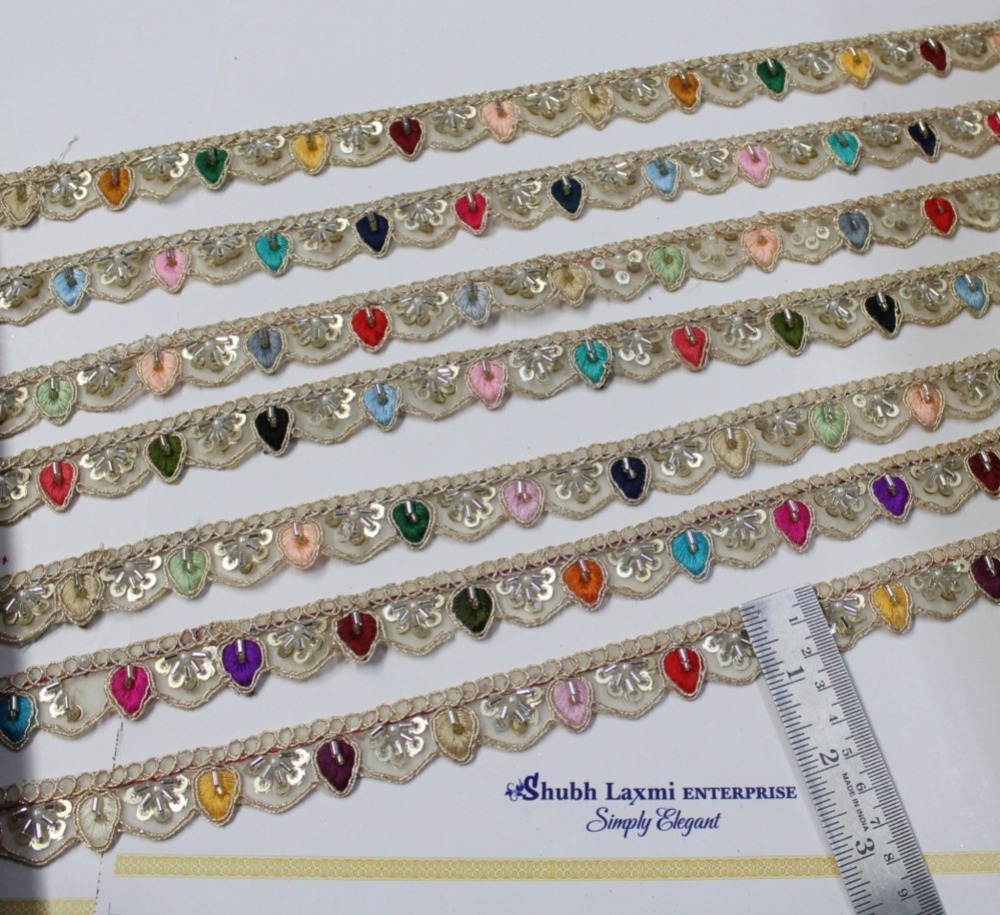 multicolor cutdana lace