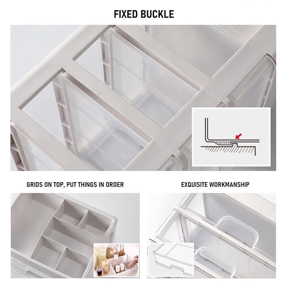 4 Layer Makeup Cosmatic Storage For Desk Organizer Box | 38.5 X 27 X 19.5 Cm | Multicolor - Application: Multiple Usage