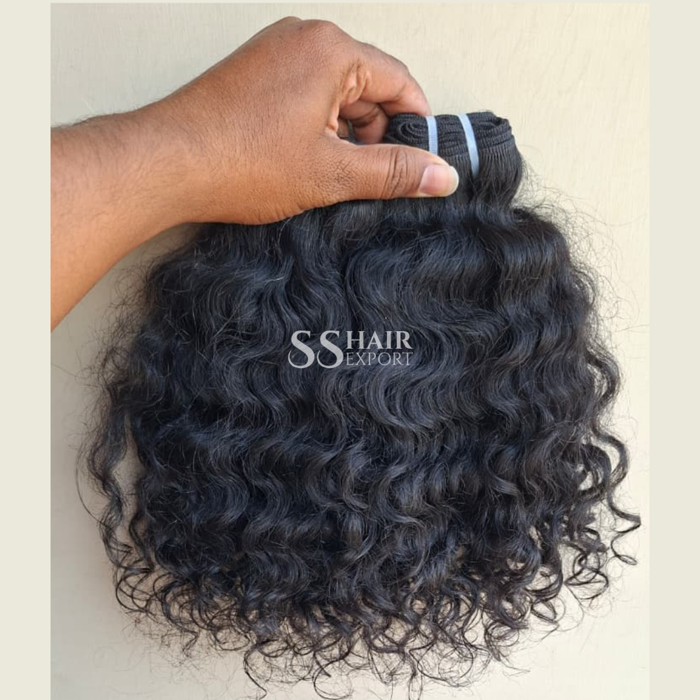 Curly Hair Weave Bundle Indian Human Hair Weft Sew Hair Extensions