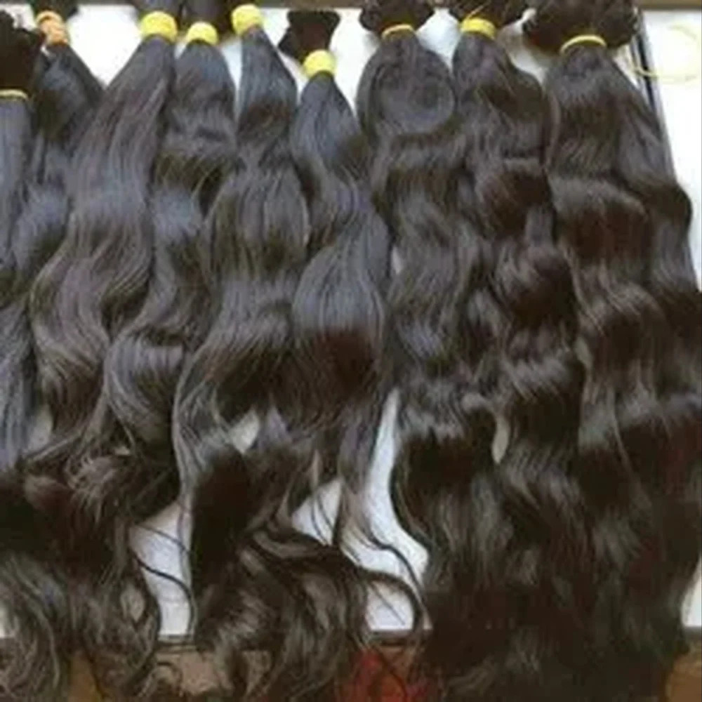 Unprocessed Raw Bulk Human Hair Braiding Indian Weaving Vendor