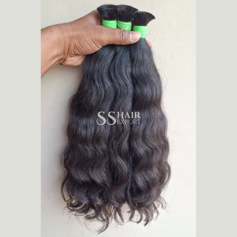 Unprocessed Raw Bulk Human Hair Braiding Indian Weaving Vendor