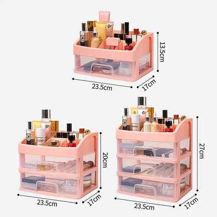 1 Layer Makeup Cosmatic Storage For Desk Organizer Box | Multicolor - Application: Multiple Usage