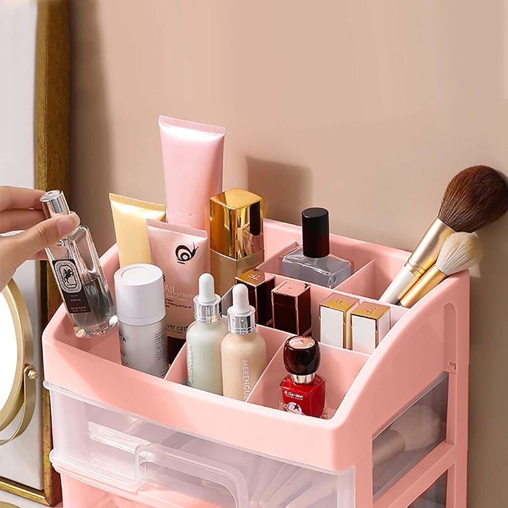 1 Layer Makeup Cosmatic Storage For Desk Organizer Box | Multicolor - Application: Multiple Usage
