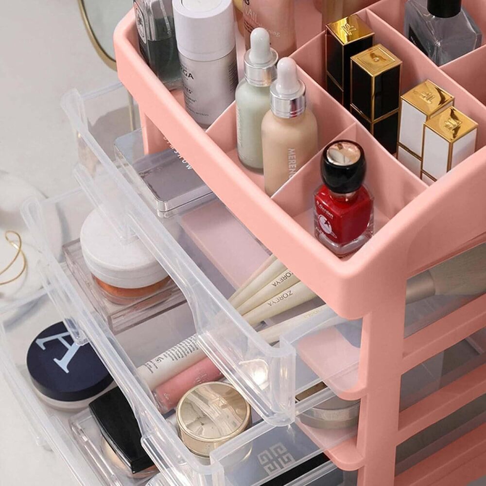 1 Layer Makeup Cosmatic Storage For Desk Organizer Box | Multicolor - Application: Multiple Usage