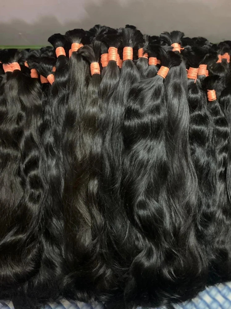 Indian Temple Natural Brown Color  Remy Bulk Hair  Extension