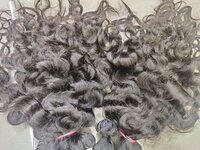 South India Temple Remy Natural Color Curly Weft Hair Bundle  Temple Remy Hair  Extension