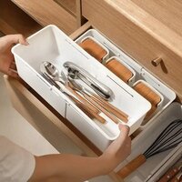 Expandable Household Accessories Storage Basket For Drawers, Big Kitchen Storage Basket | Plastic - Application: Multiple Usage