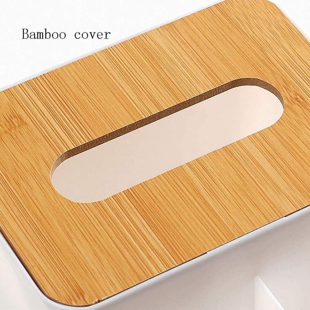 Square Shape Wooden Cover Plastic Tissue Box Paper Remote Case Holders Organizer Car Decor Home Room Hotel - Color: Black