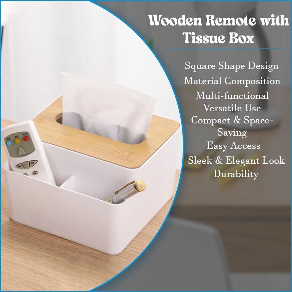 Square Shape Wooden Cover Plastic Tissue Box Paper Remote Case Holders Organizer Car Decor Home Room Hotel - Color: Black