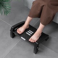 6 Point Adjustable Underdesk Footrest With Foot Massager Roller | 34.5 X 28 X 18 Cm - Frame Material: Plastic
