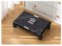 Under Desk Footrest Cushion For Ergonomic Adjustable Wheels With Massage Roller For Pain Relief Stool - Frame Material: Plastic