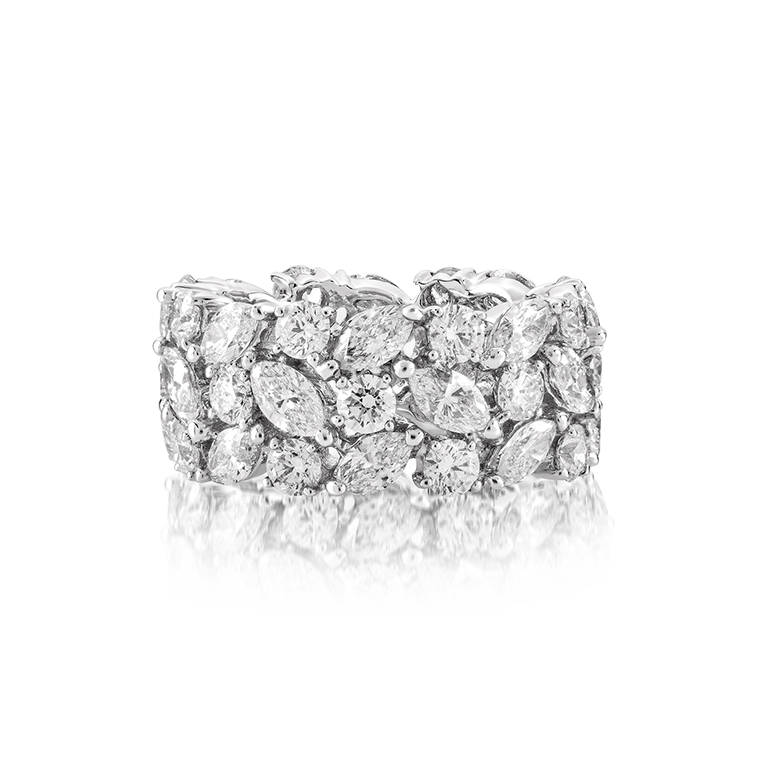 Marquise & Round Cut Diamond Eternity Band, Lab Grown Diamond Eternity Wedding Band
