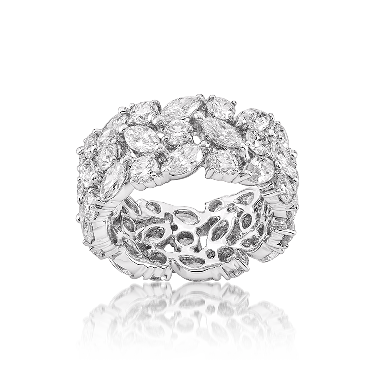 Marquise & Round Cut Diamond Eternity Band, Lab Grown Diamond Eternity Wedding Band