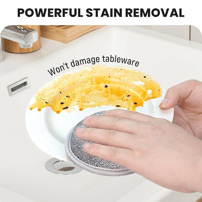 Multifunctional Wire Dishwashing Rags For Wet And Dry - High-quality Microfiber, Double-sided Silver Wire Material | Non-scratch, Reusable, Durable, Kitchen Essential