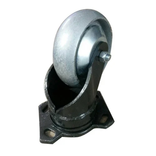 6 Forged Bracket Cast Iron Caster Wheel - Finish: Powder Coated